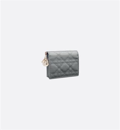 mini gray stone lady dior patent calfskin wallet|Mini Lady Dior Wallet Gray Patent Cannage Calfskin.